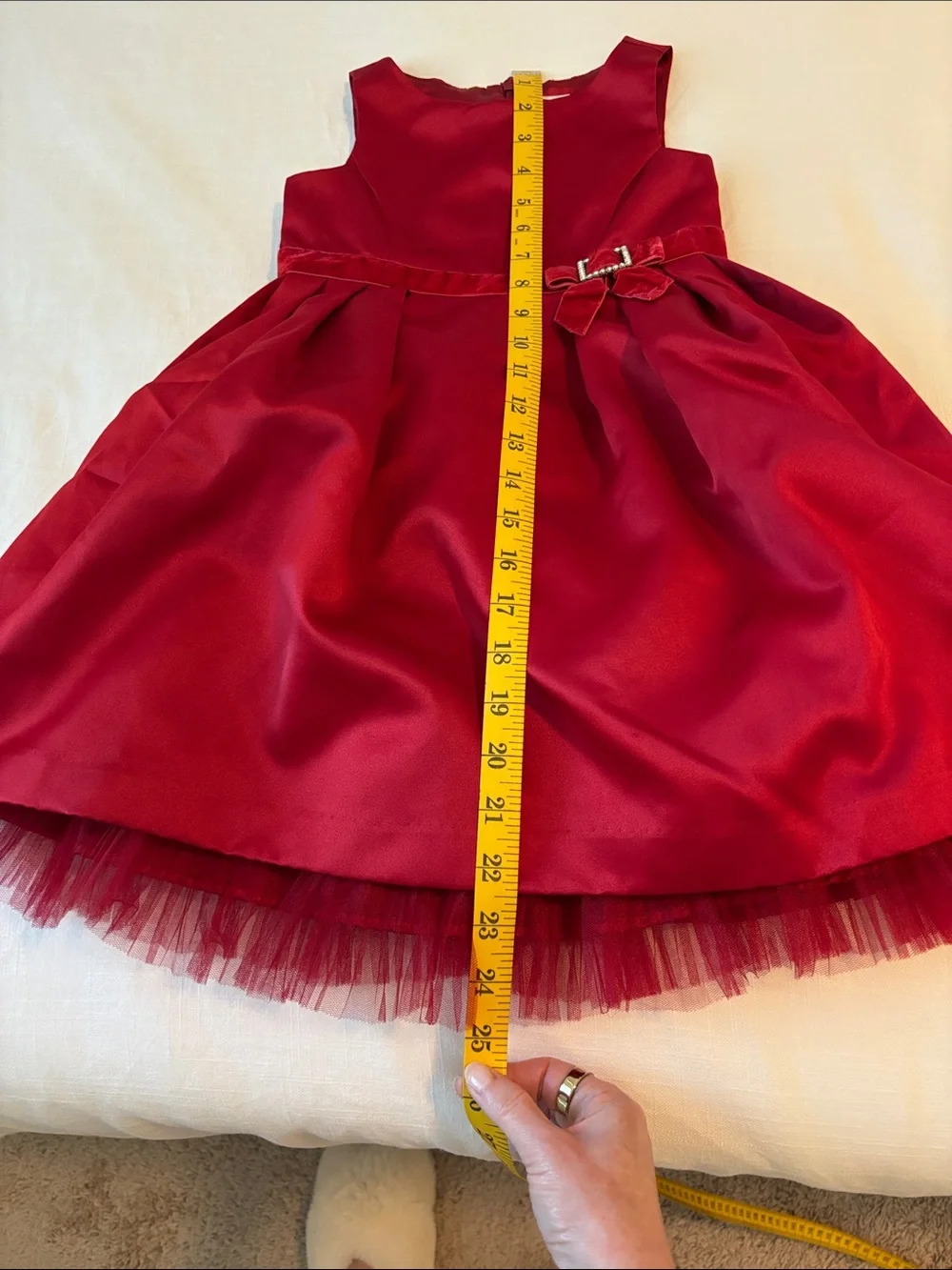 Gymboree Girls Red Satin and Velvet Party Christmas Holiday Red Dress Size 4
